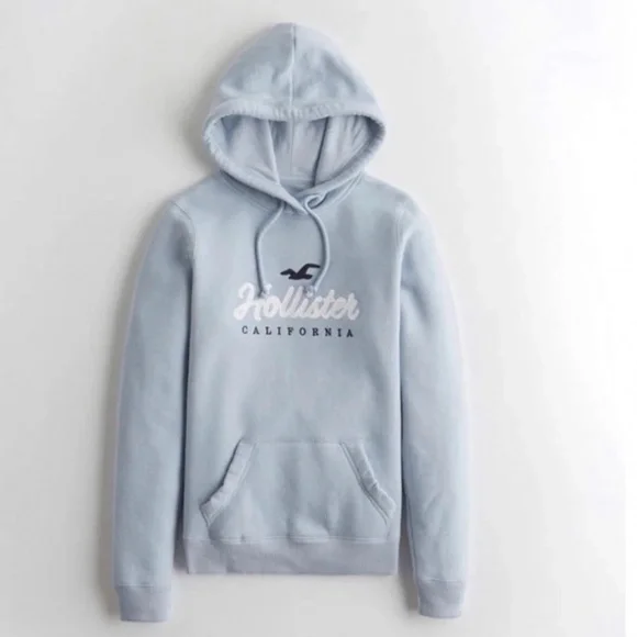 Hollister Tops Hollister Applique Logo Hoodie Poshmark